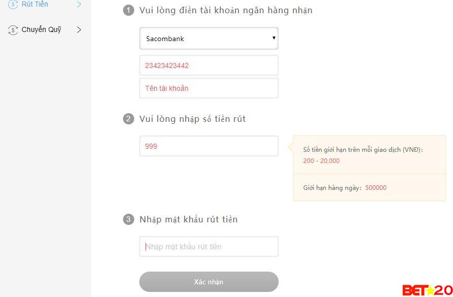 cách Rút tiền nhà cái Letou năm 2020