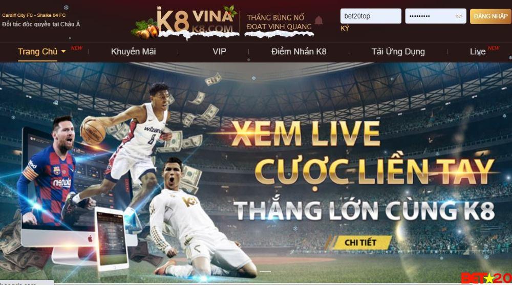 Trang web cá cược bóng đá k8