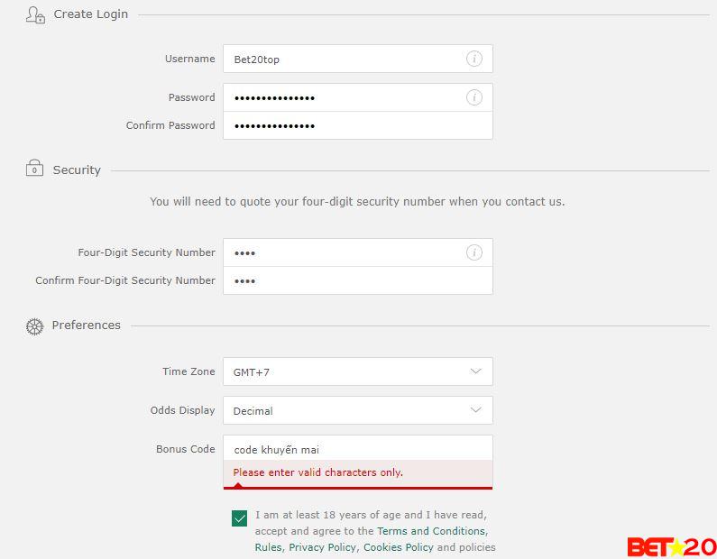 đăng ký bet365 tại bet20 hình 3