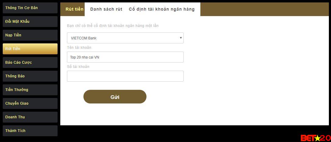 Rút tiền K9win như thế nào