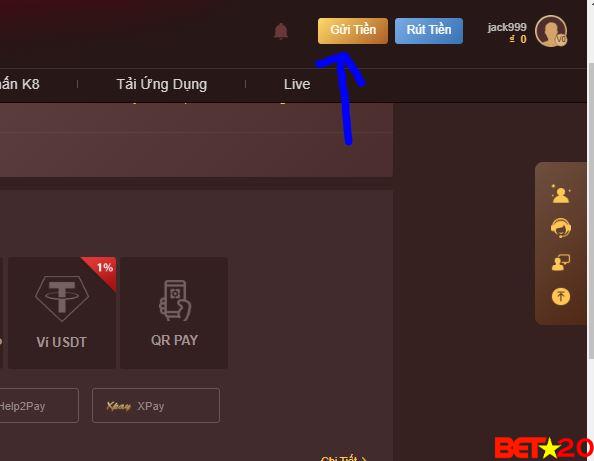 gửi tiền k8 trên máy tính ra sao