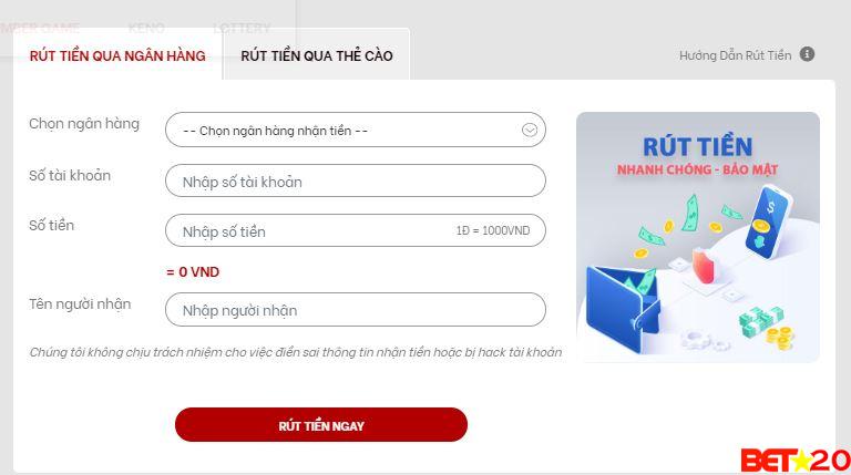 rút tiền red88 ra sao