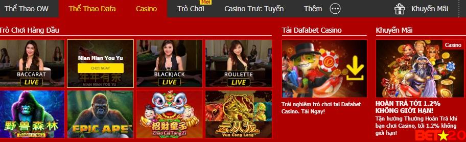 cá cược casino trực tuyến dafabet