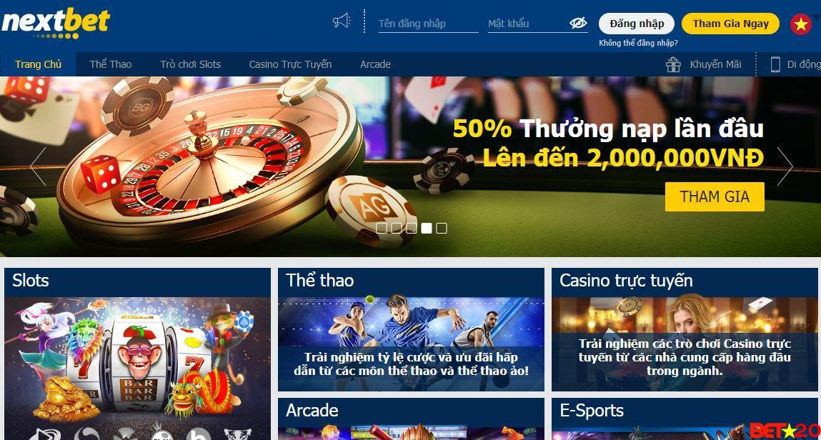 giao diện của nextbet