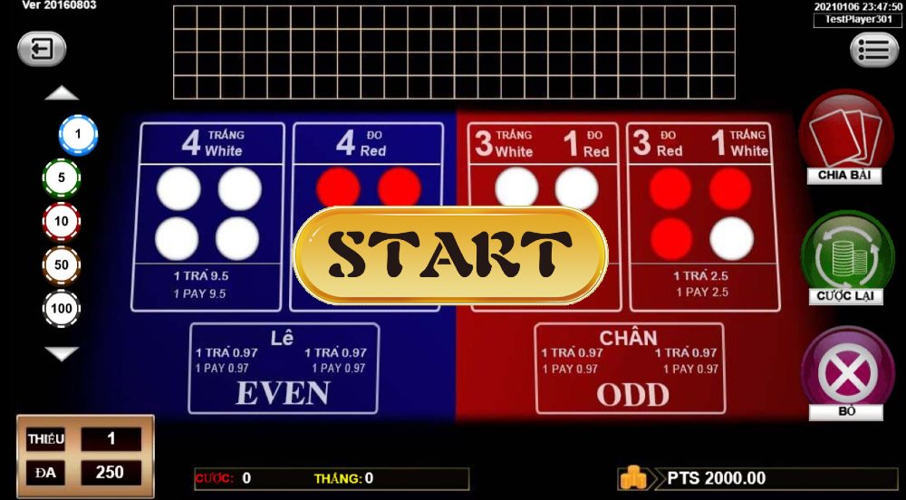 Chơi thử xóc đĩa trực tuyến