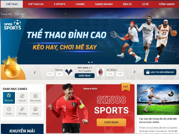 thể thao sin88